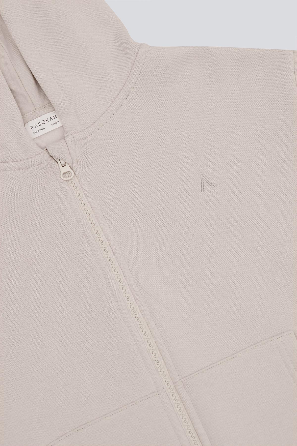 (Kids Boy) Fermuarlı Kapüşonlu Sweatshirt - GRİ