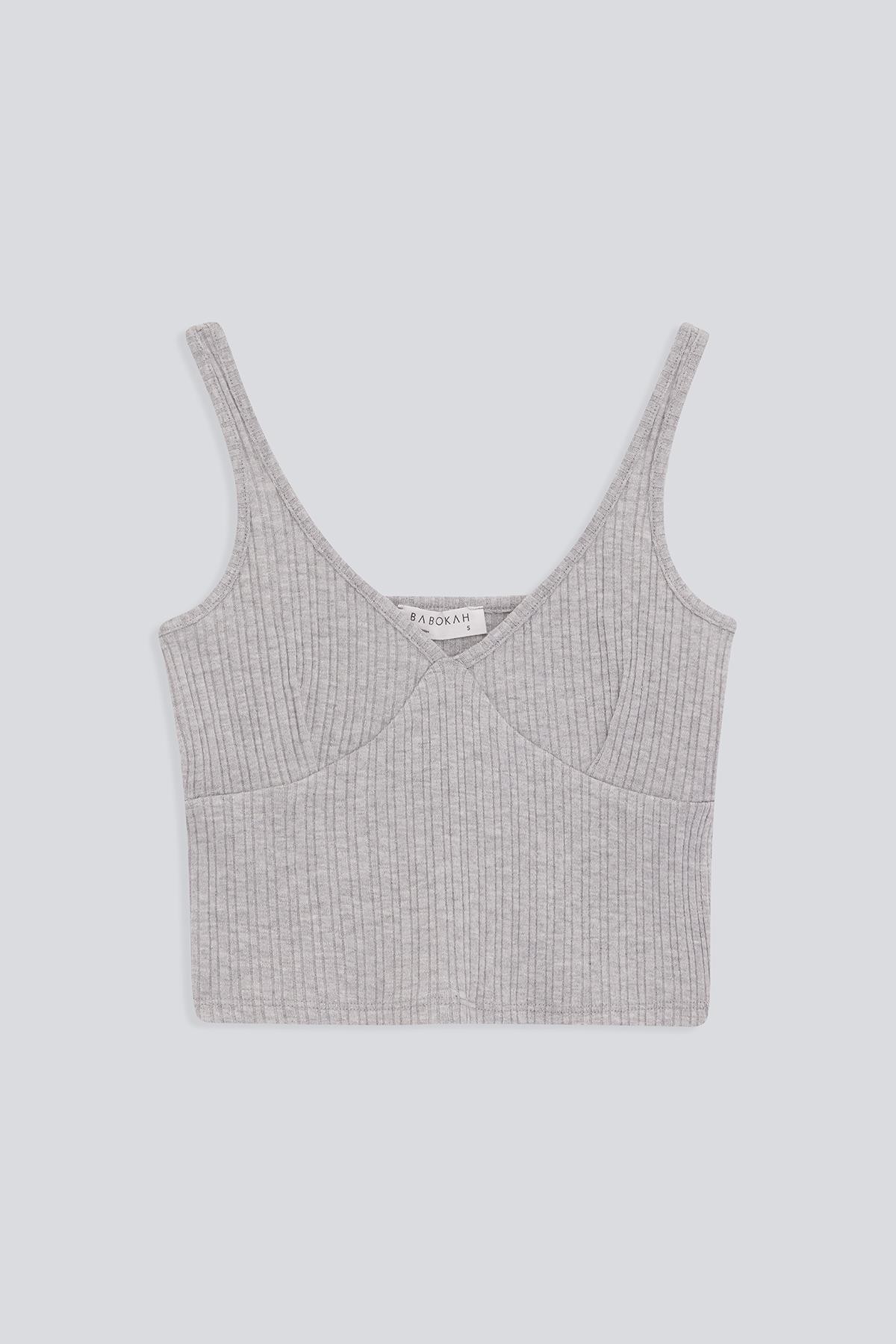 Göğüs Kuplu Kolsuz Crop Top