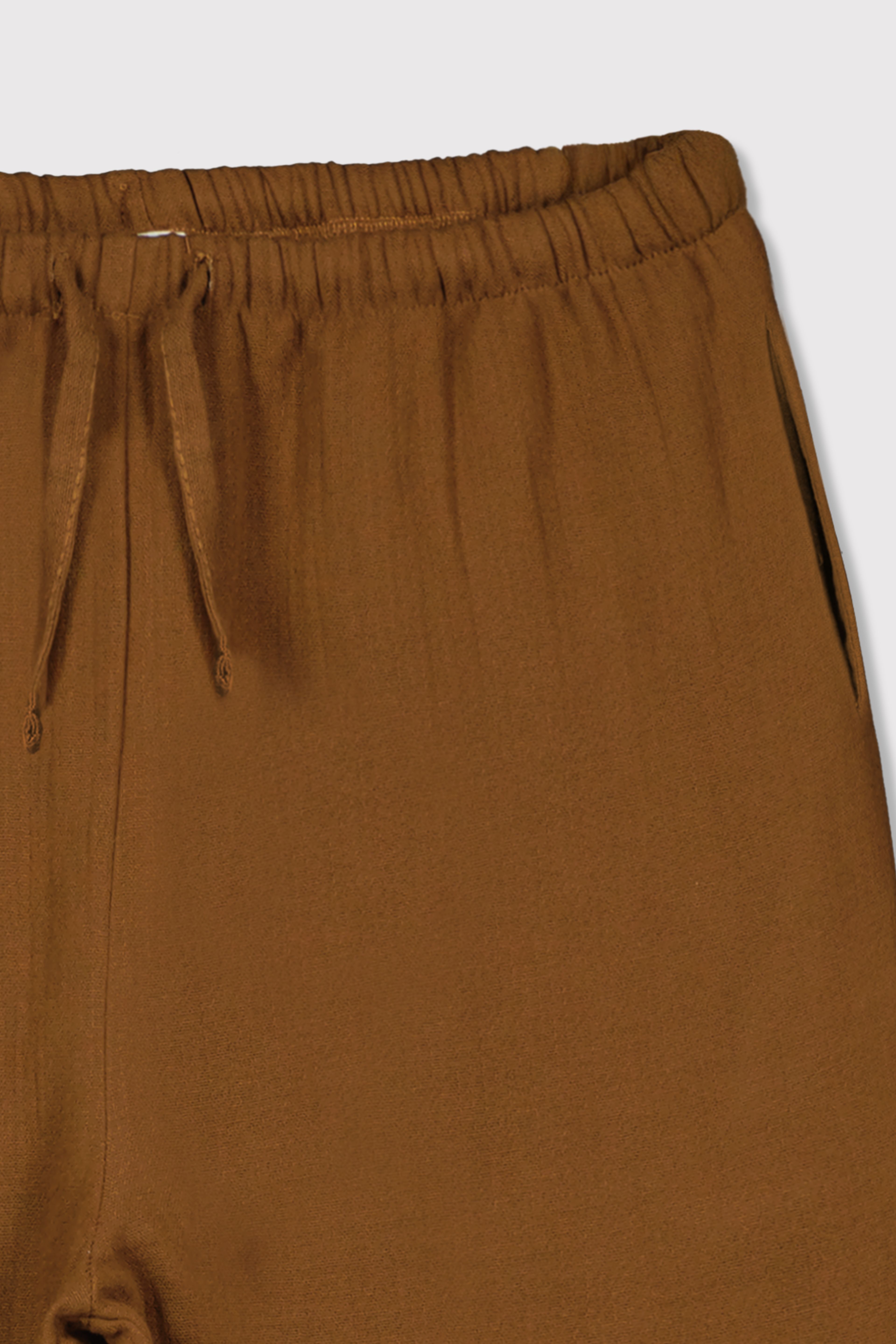 Geniş Paça Müslin Pantolon - KAHVERENGİ
