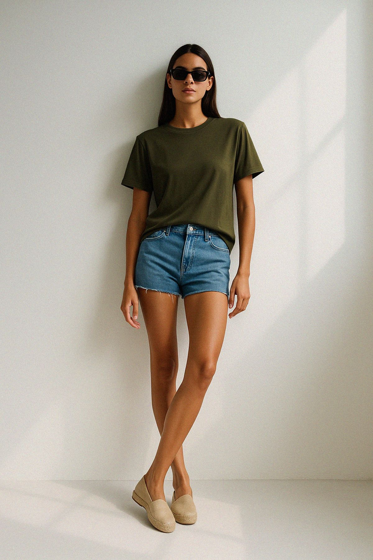 Premium Relaxed  Basic Tshirt - KOYU HAKİ