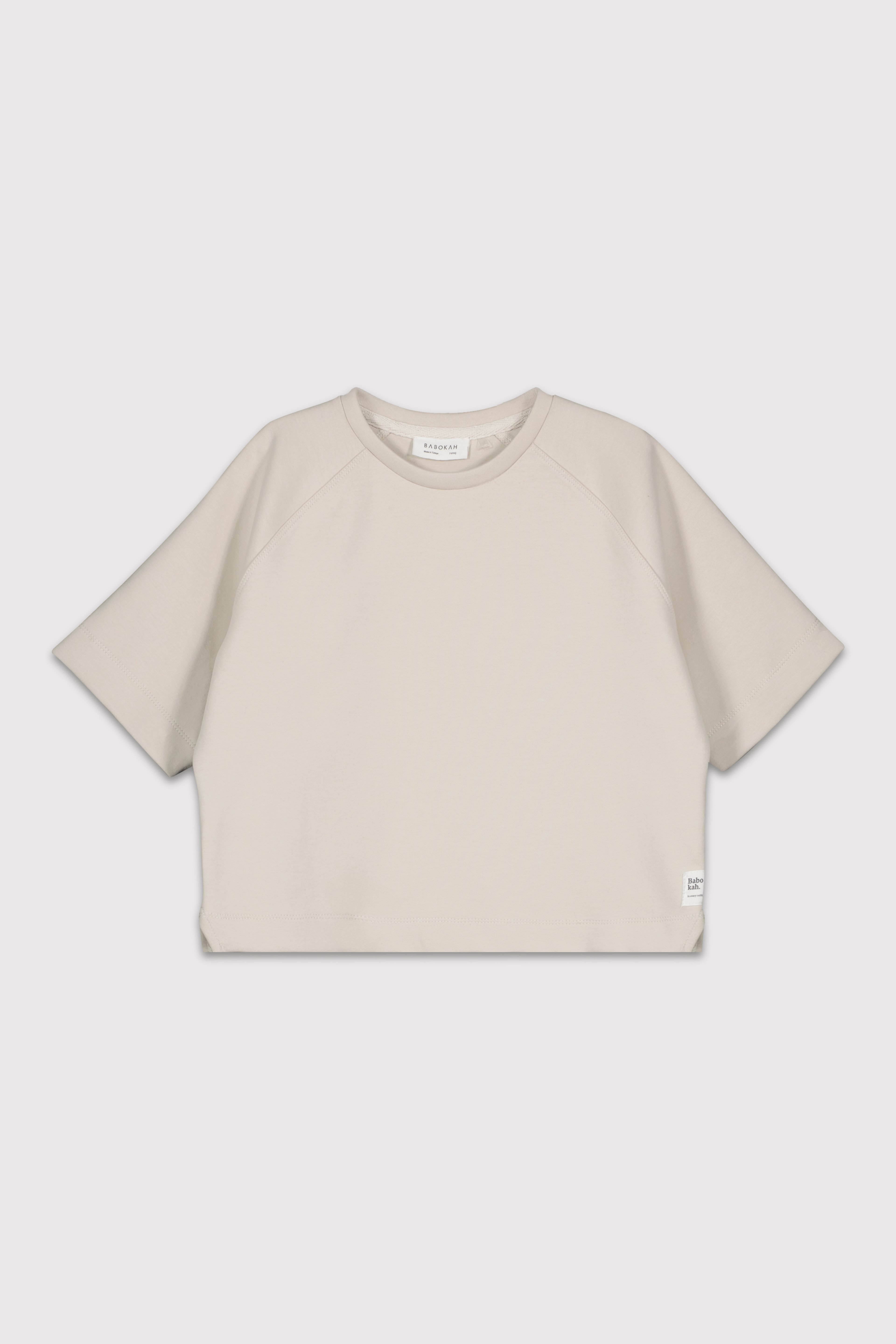 Boxy Fit Reglan Kol Tshirt - TAŞ RENGİ