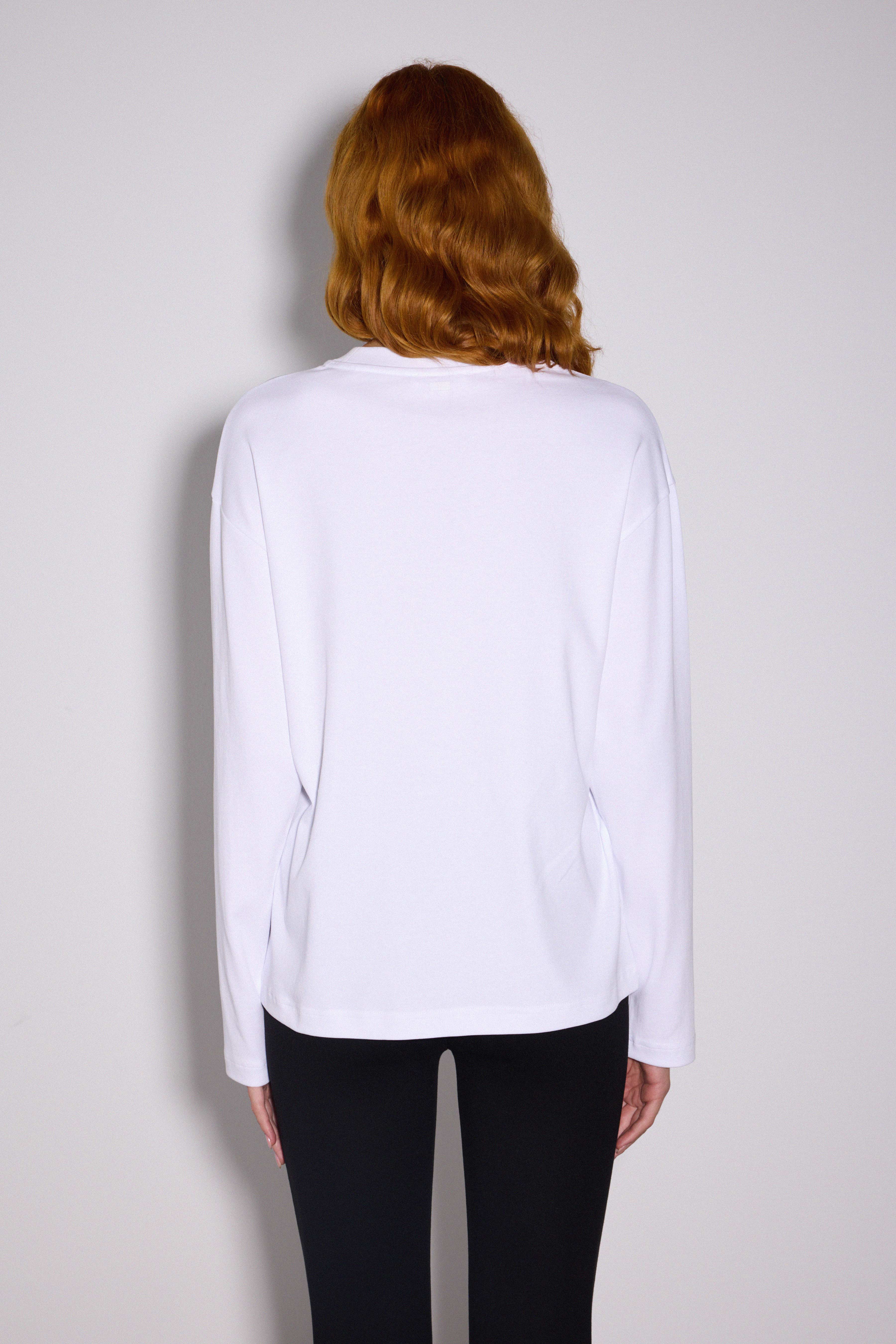 Premium Uzun Kol Oversize Tshirt - BEYAZ