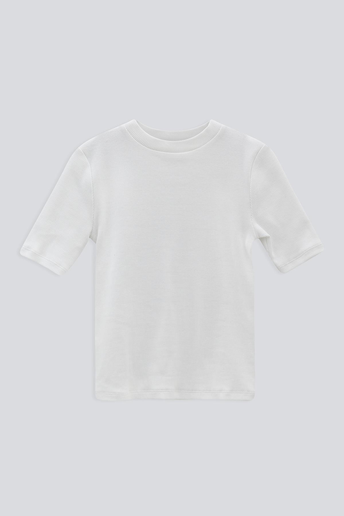 (Kids Girl) Dik Yaka Kaşkorse T-Shirt