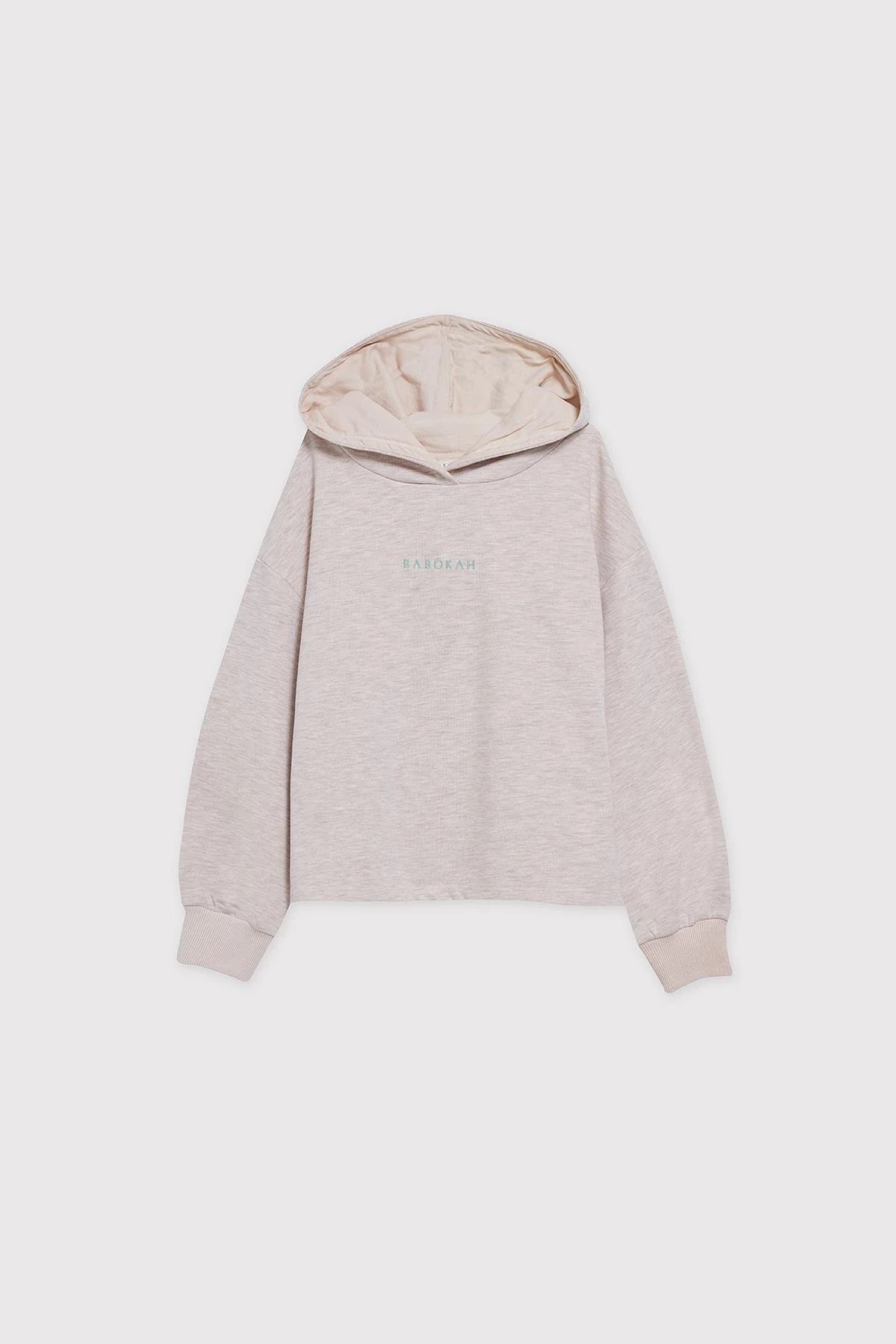 (Kids Girl) Oversize Kapüşonlu Kız Çocuk Sweatshirt - BEJ