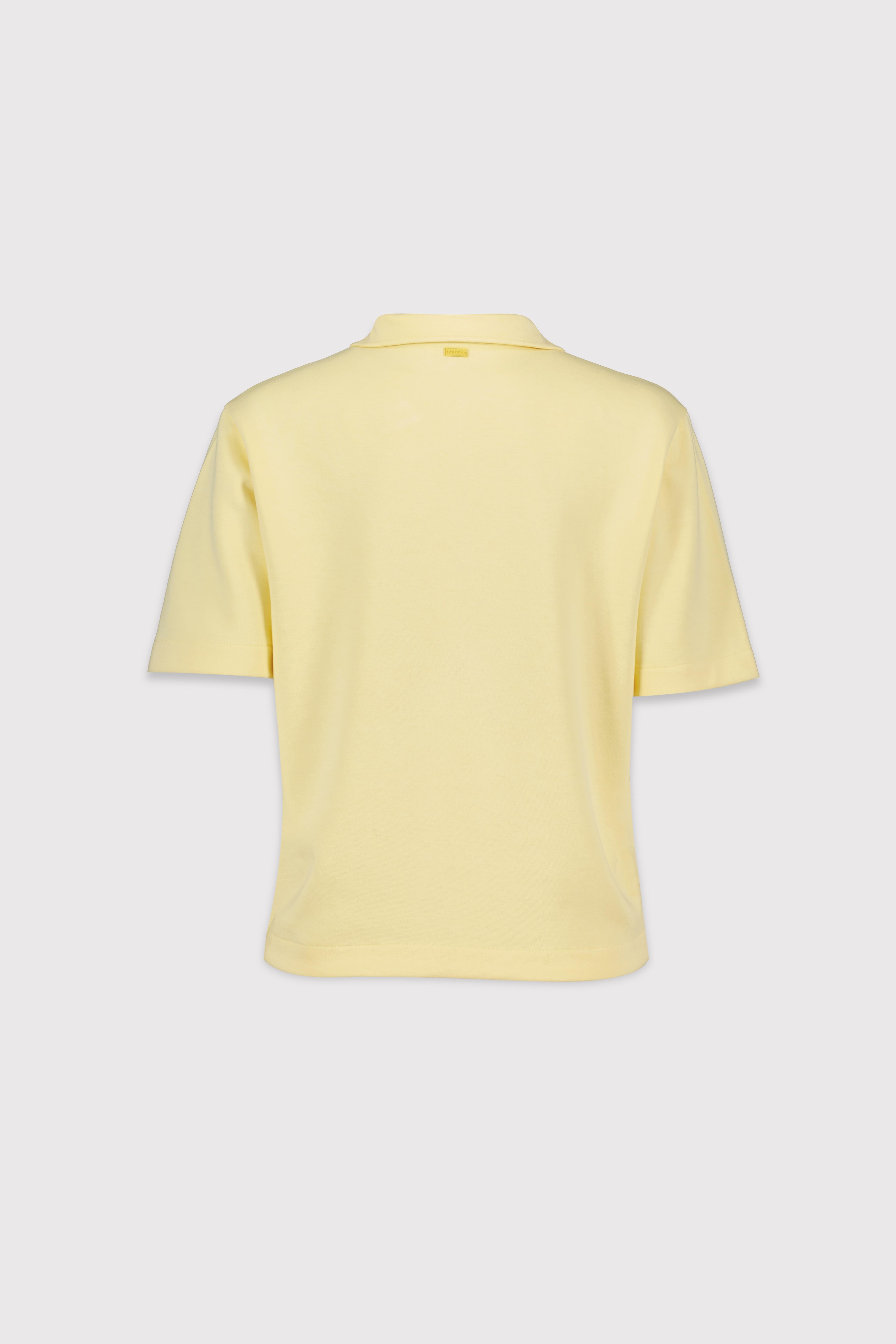 Polo Yaka Fermuarlı Kısa Kol Tshirt - SARI