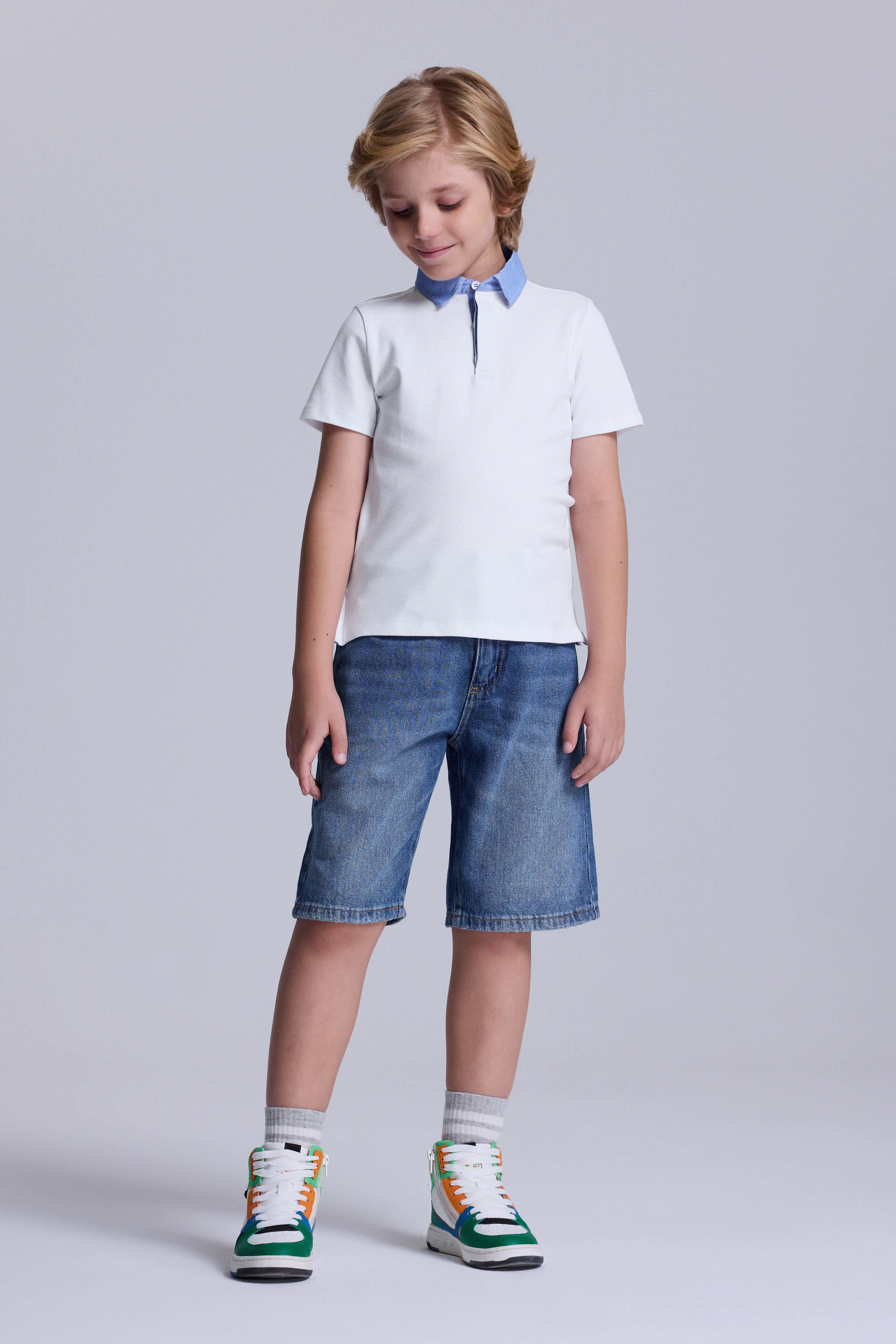 (Kids Boy) Dokuma Yakalı Polo T-shirt