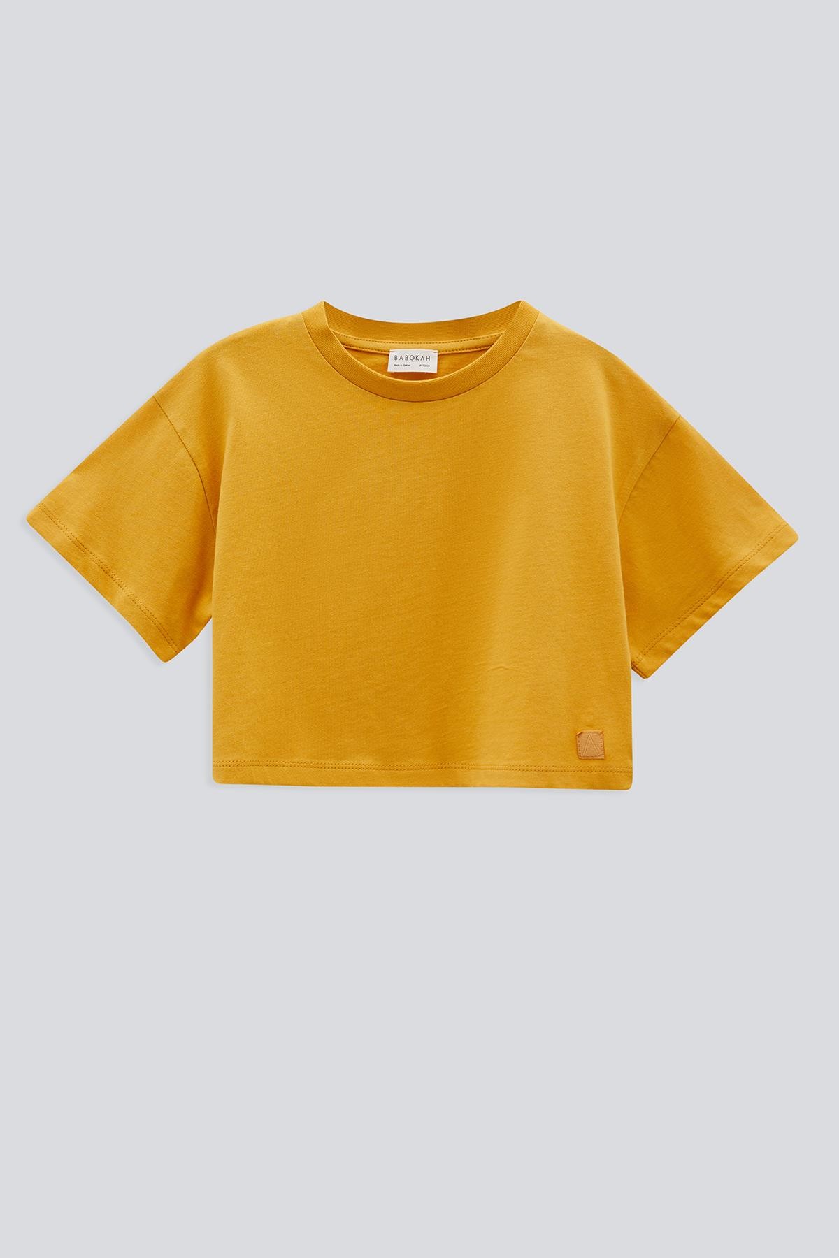 (Kids Girl) Basic Kısa Kol Crop T-Shirt - HARDAL