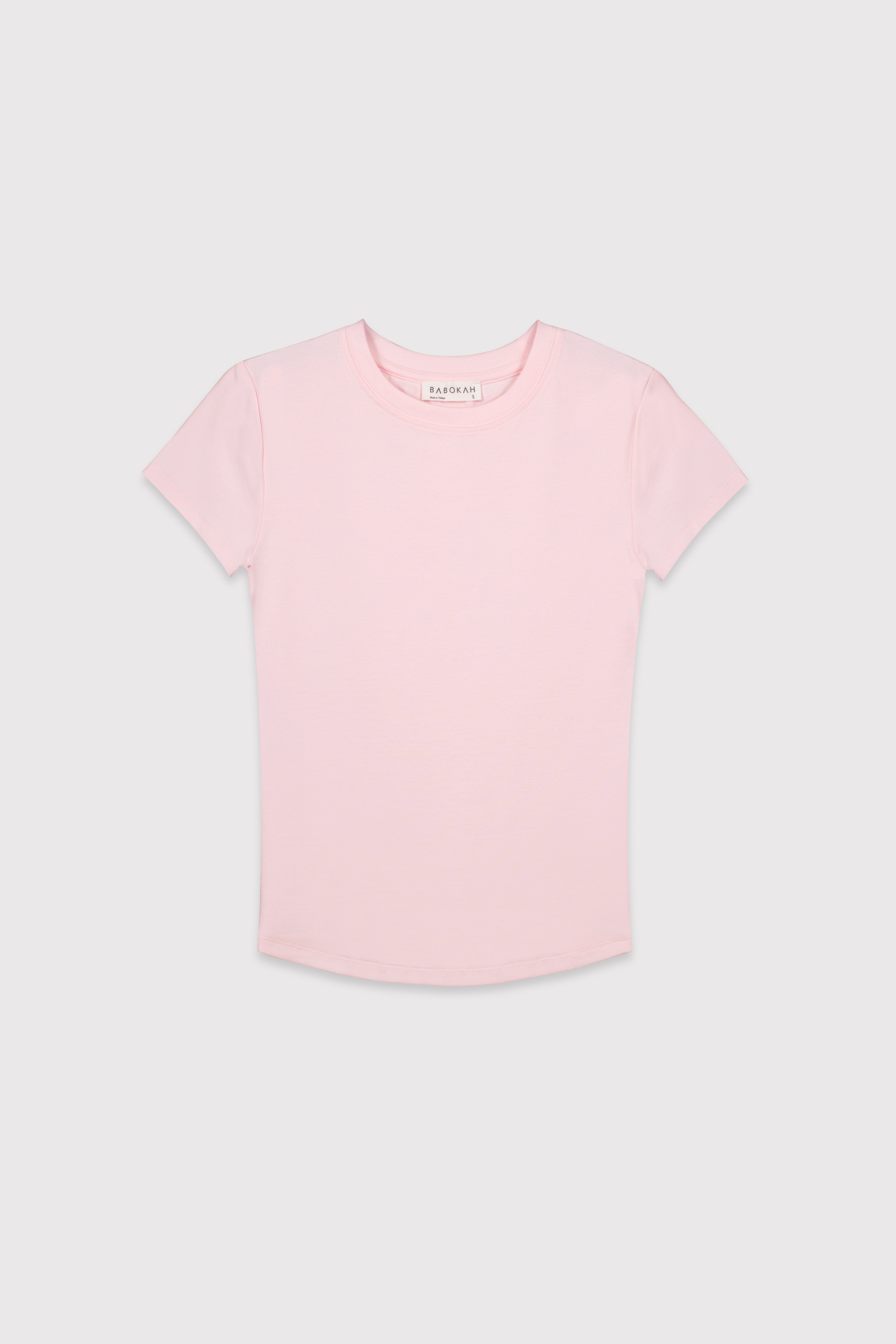 Bisiklet Yaka Kısa Kol Üst - PEMBE