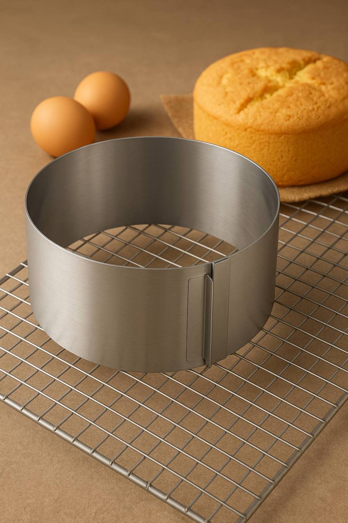 Paslanmaz Çelik Yuvarlak Ayarlanabilir Pasta Kek Kalıbı 16-30 Cm