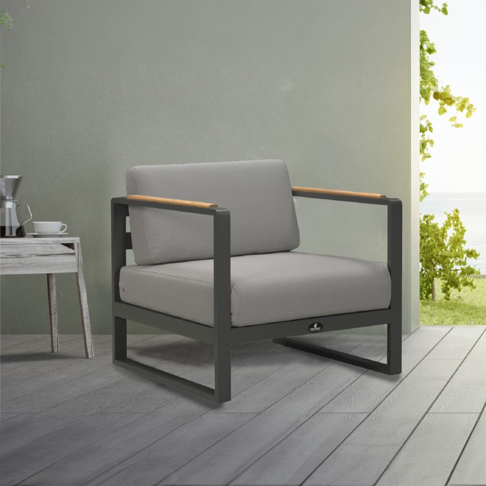 By Squirrel GardenVibe Aluminum Single Garden Furniture - Anthracite Gray