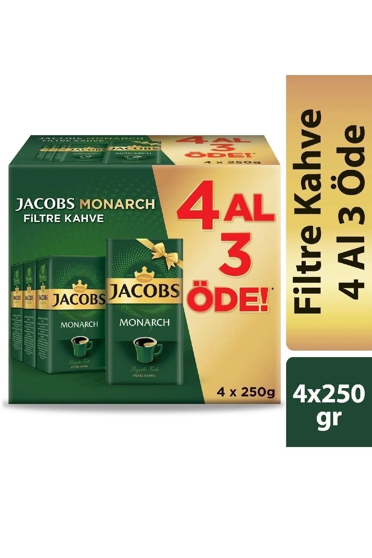 Jacobs Monarch Filtre Kahve 250 gr 4'lü