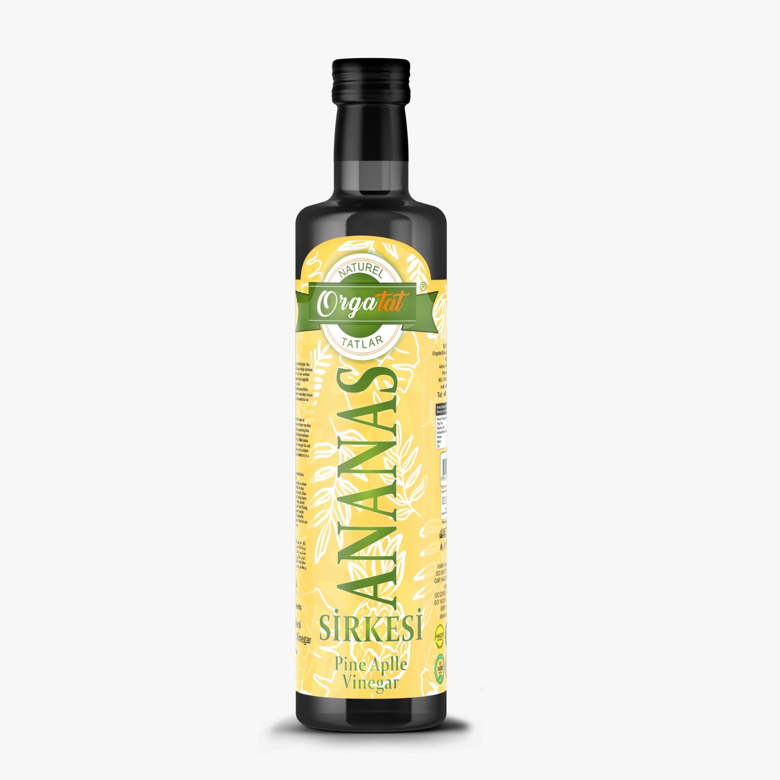 Orgatat Ananas Sirkesi Doğal Fermantasyon Pineapple Vinegar 500 Ml