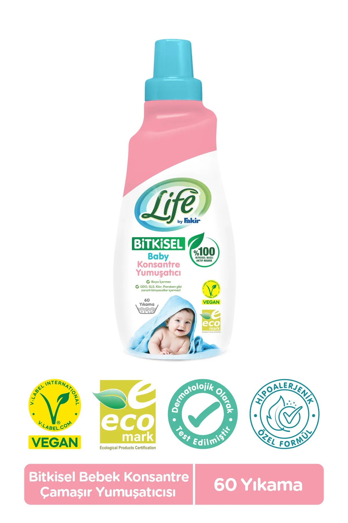 Life By Fakir Baby Bitkisel Konsantre 1.5 lt 60 Yıkama Yumuşatıcı