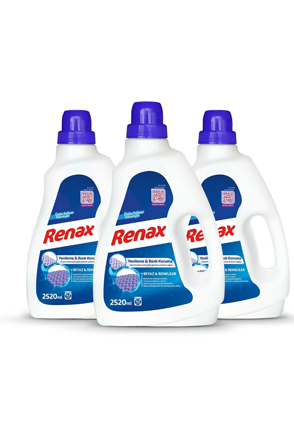 Renax Renkliler ve Beyazlar için Sıvı Deterjan 42 Yıkama 2.52 lt 3'lü
