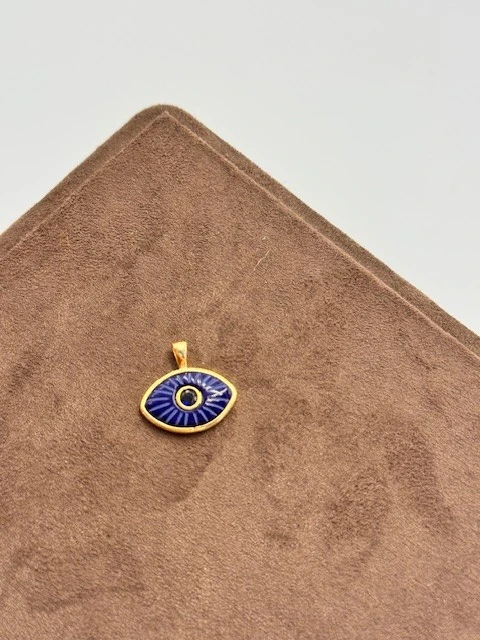 AR-2025395 LACİVERT GÖZ KOLYE UCU 925 AYAR GÜMÜŞ