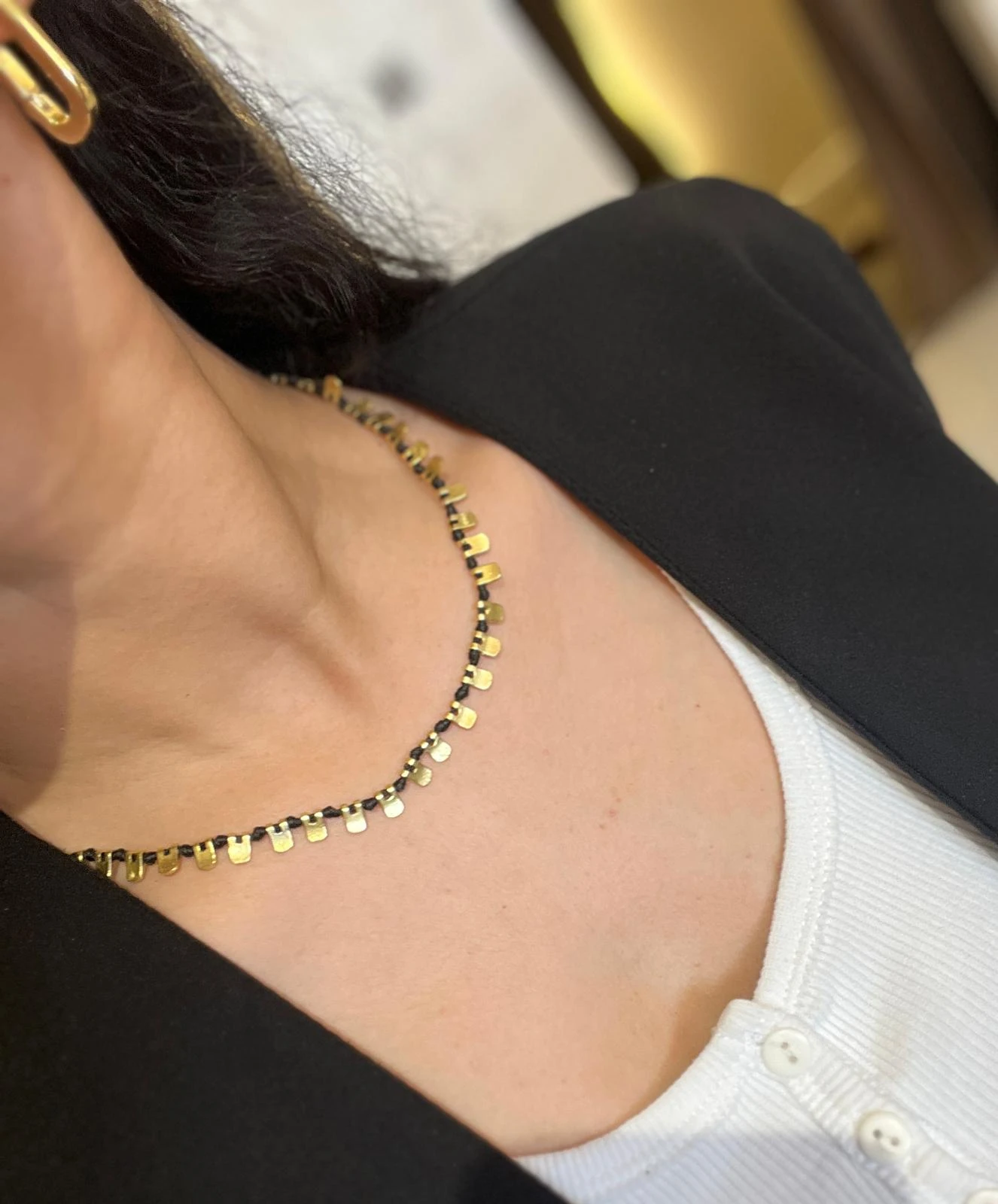 3A-001 KOLYE DAMLA SİYAH