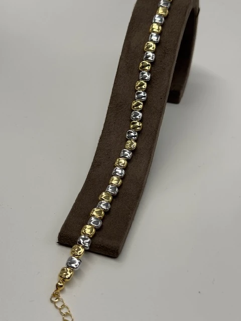 DS-202545 GOLD GÜMÜŞ KARE TAŞ HALHAL