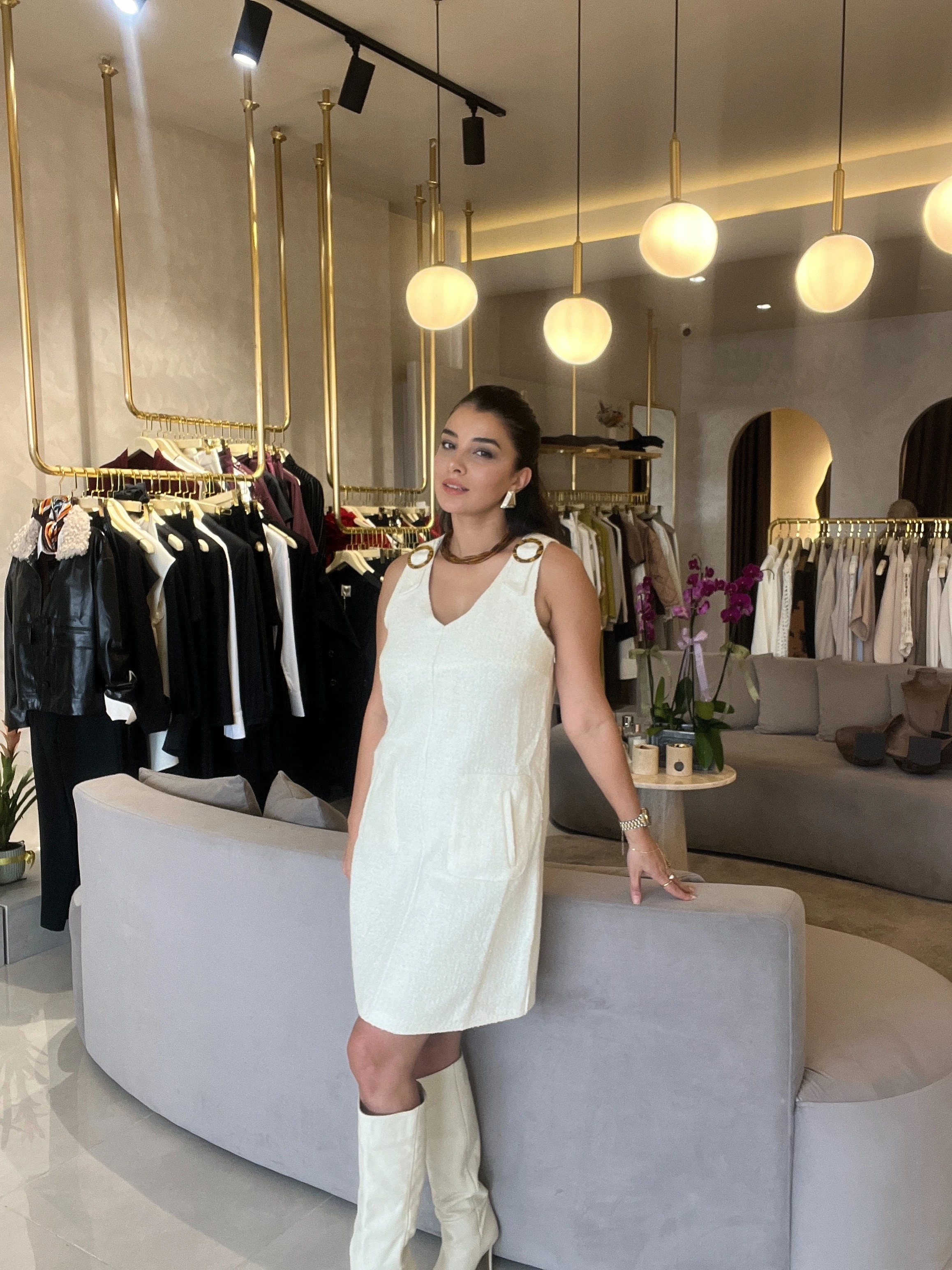 XNT-2025286176 ELBİSE EKRU