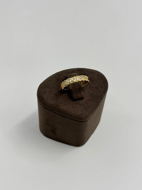 BT-202555 GOLD RENK KENDİNDEN TAŞLI DÜZ YÜZÜK AYARLANABİLİR