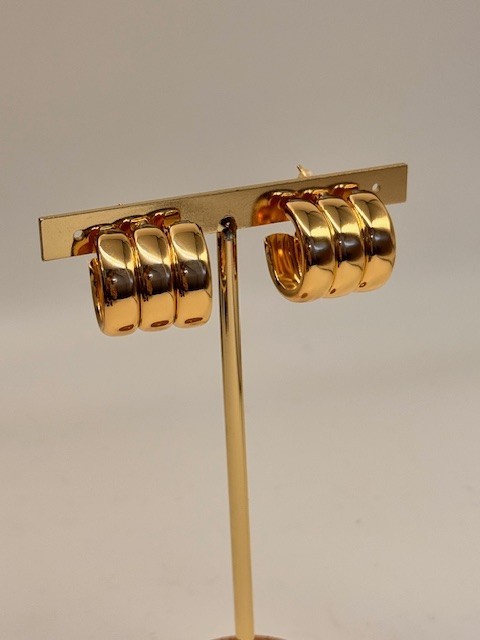 BYZ-202560 GOLD 3 LÜ GÖRÜNÜM HALKA KÜPE