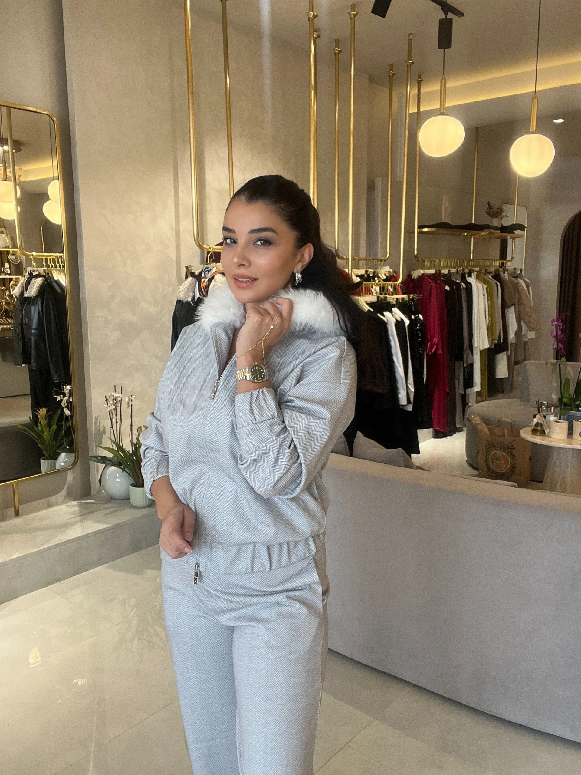 XNT-2025400657 SWEATMONT KAPŞONLU KÜRK DETAY