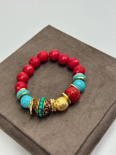 DS-2025300 ORTASI DETAYLI KIRMIZI BİLEKLİK LASTİKLİ