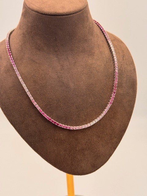 Wİ-20252360 PEMBE SIRA TAŞLI KOLYE 42 CM 2,5MM
