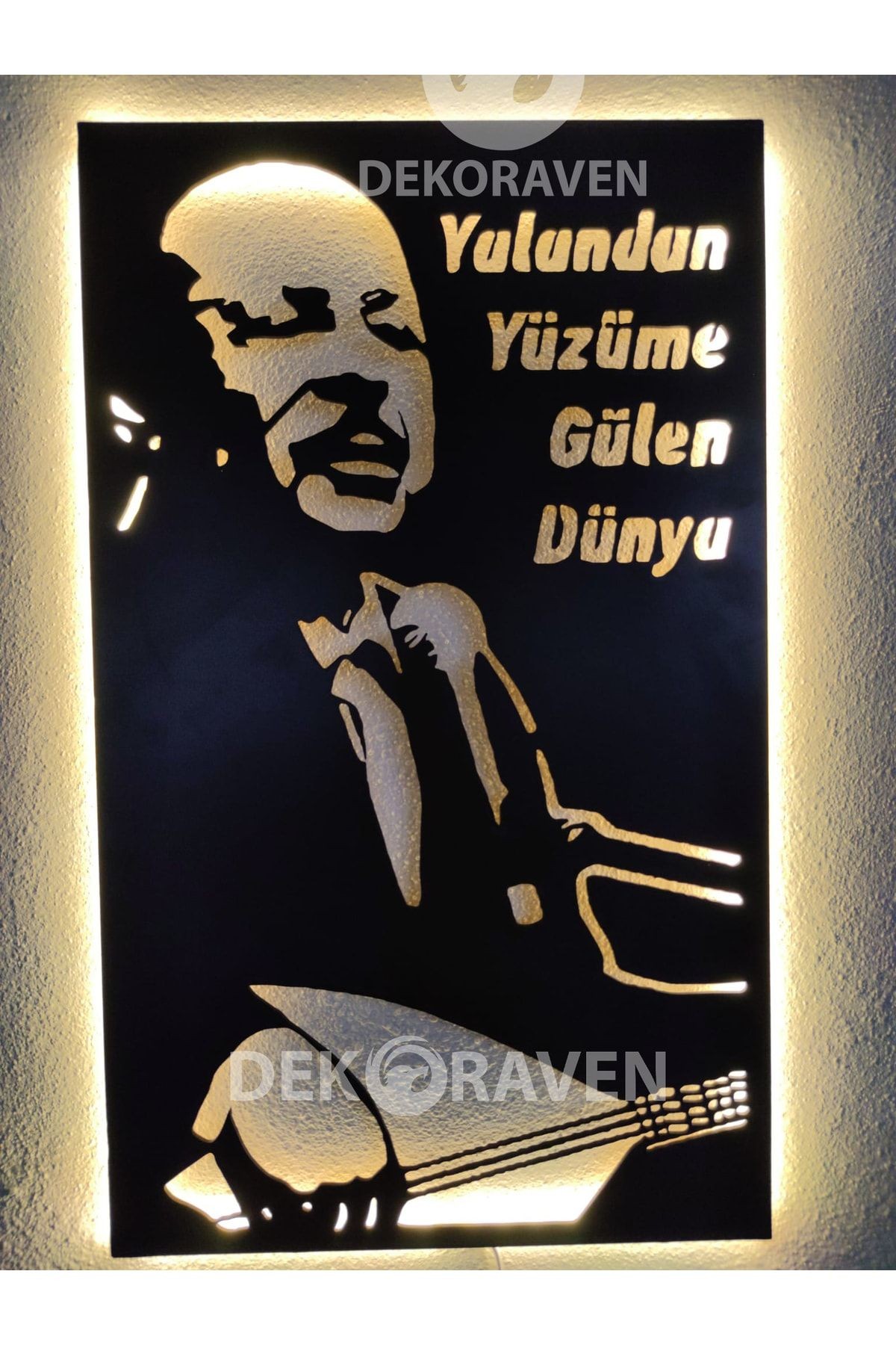 Neşet Ertaş -yalandan Yüzüme Gülen Dünya Led Işıklı Tablo