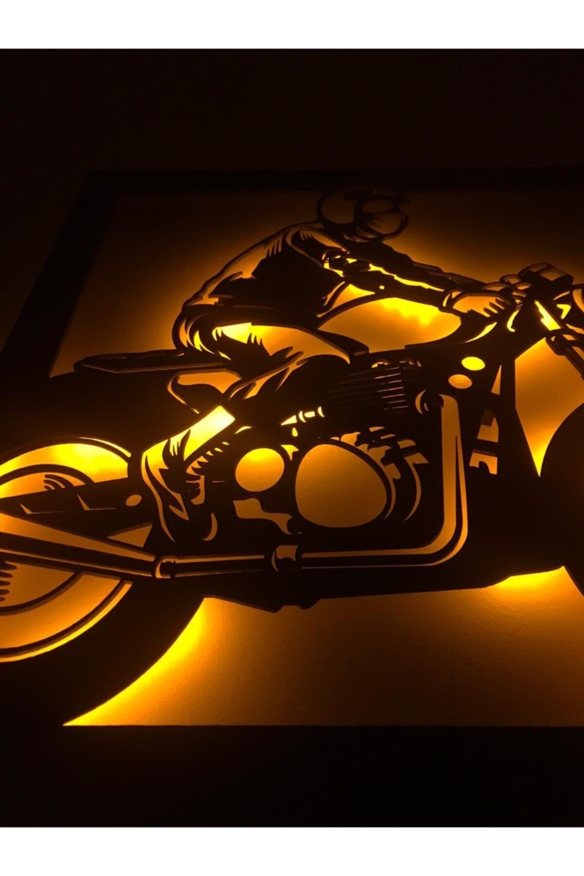 Motor Biker Led Işıklı Tablo