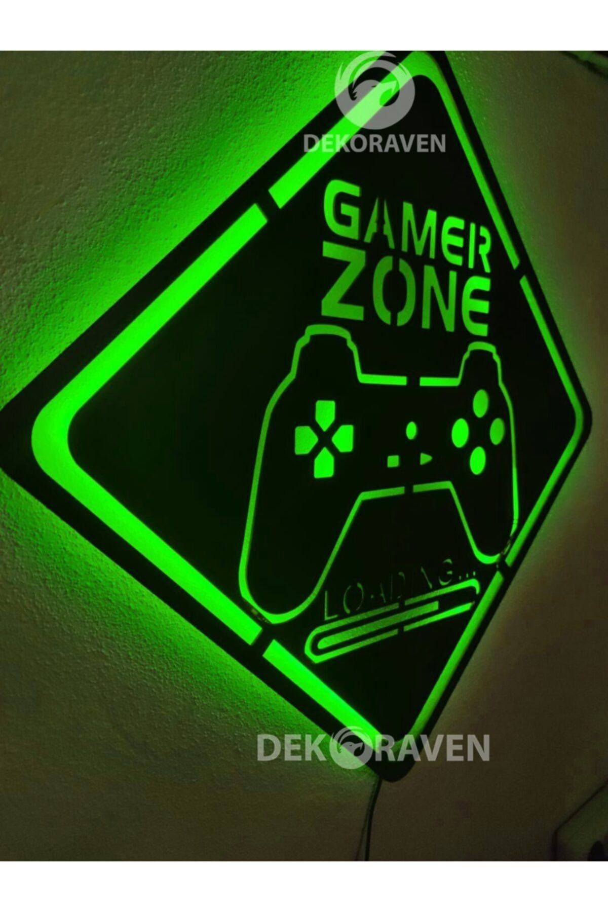 Gamer Zone Led Işıklı Ahşap Tablo