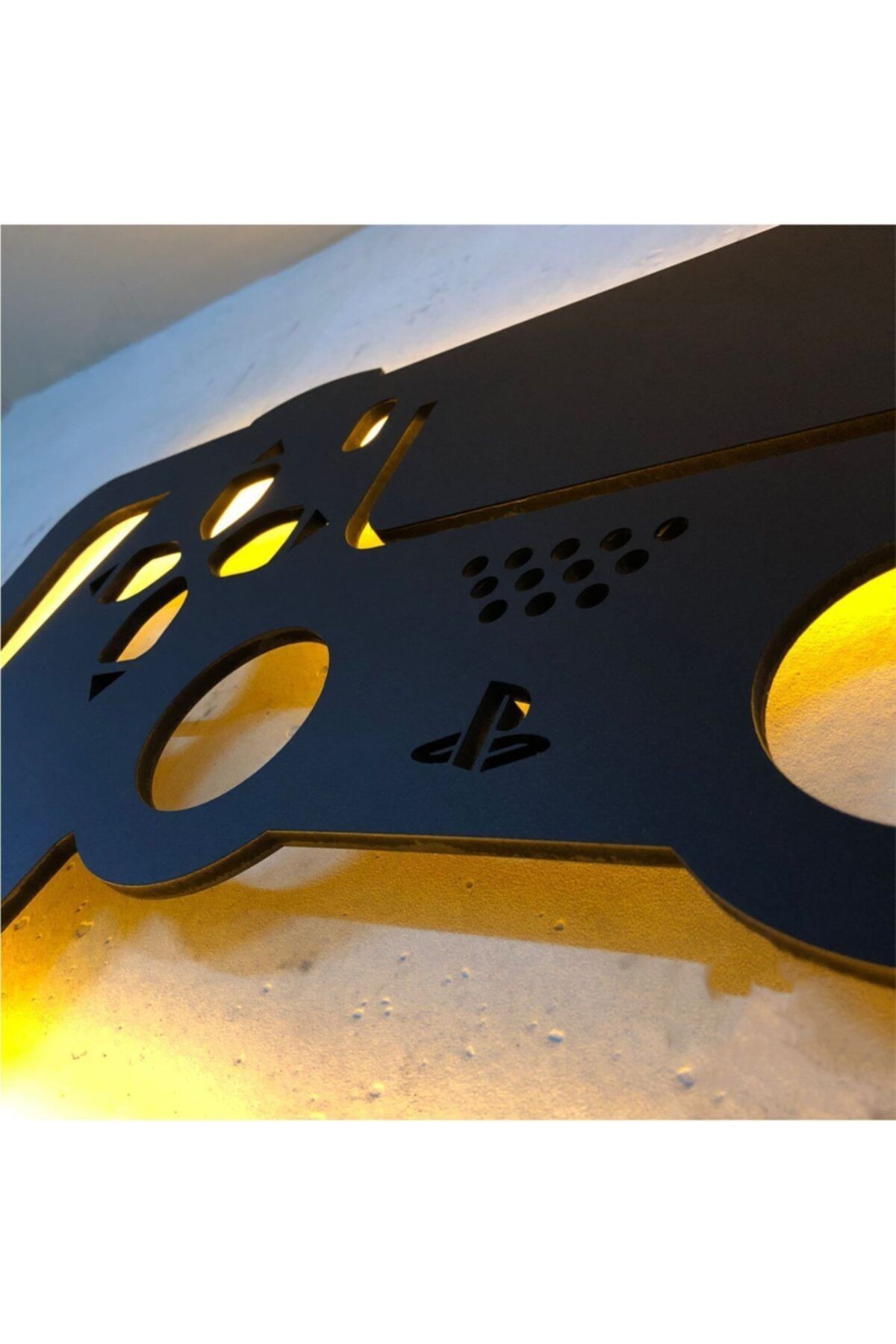 Ps4 Konsol Led Işıklı Ahşap Tablo - Led Işıklı Duvar Dekoru