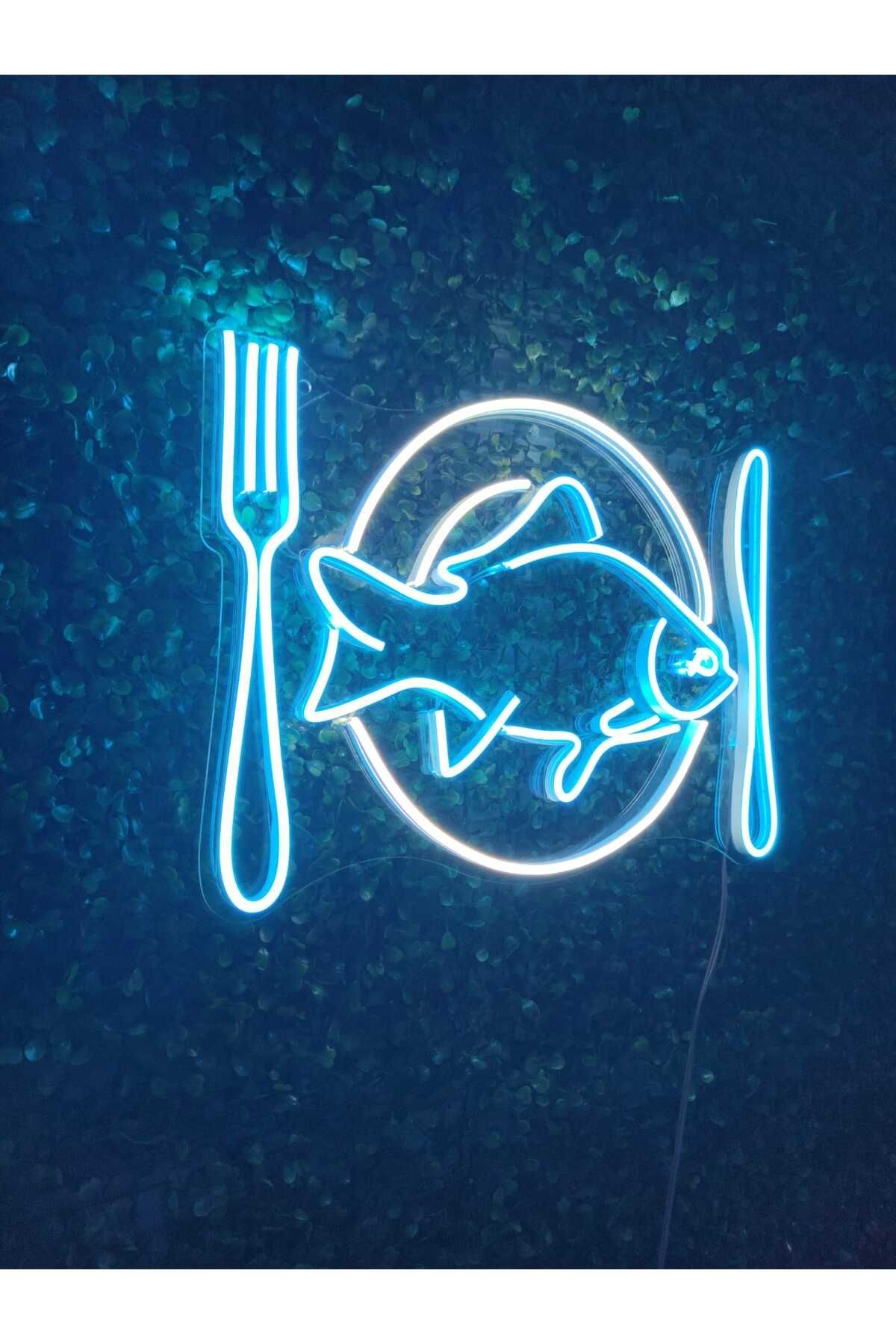 Balık Restoran Neon Tabela (50x30cm)