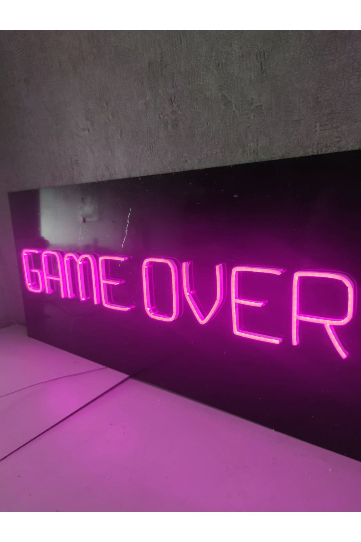 Game Over Gamer Neon Led Tabela Dekoratif Aydınlatma