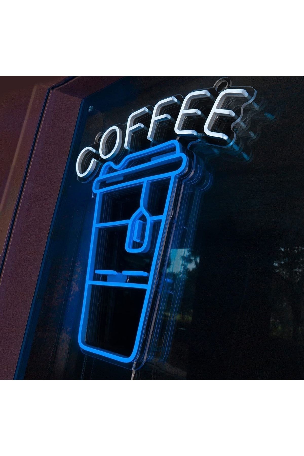 Coffee-kahve Bardak Neon Tabela Neon Yazı Dekoratif Aydınlatma
