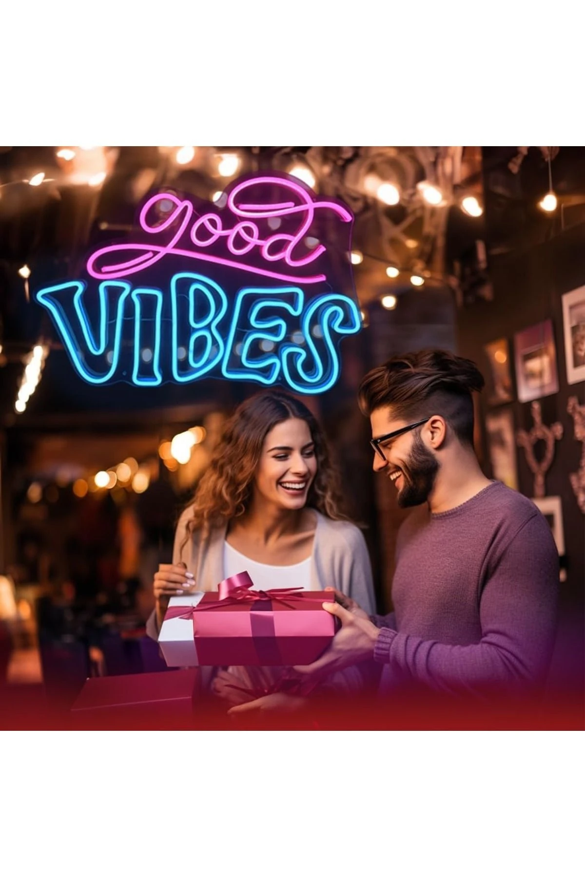 Good Vibes Neon Led Tabela Dekoratif Aydınlatma
