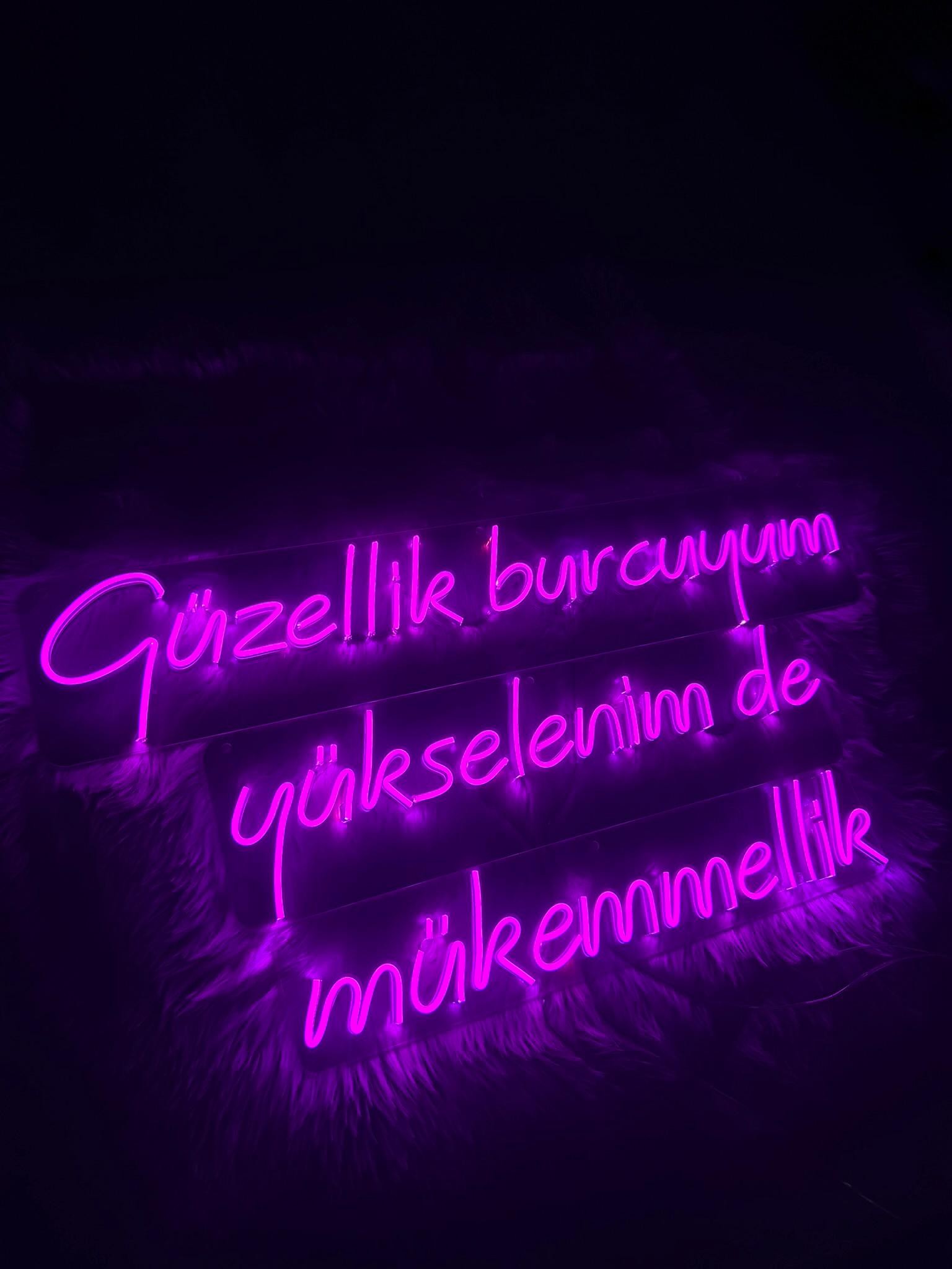 Güzellik Burcuyum Yükselenim De Mükemmelik Neon Tabela Dekoratif Aydınlatma