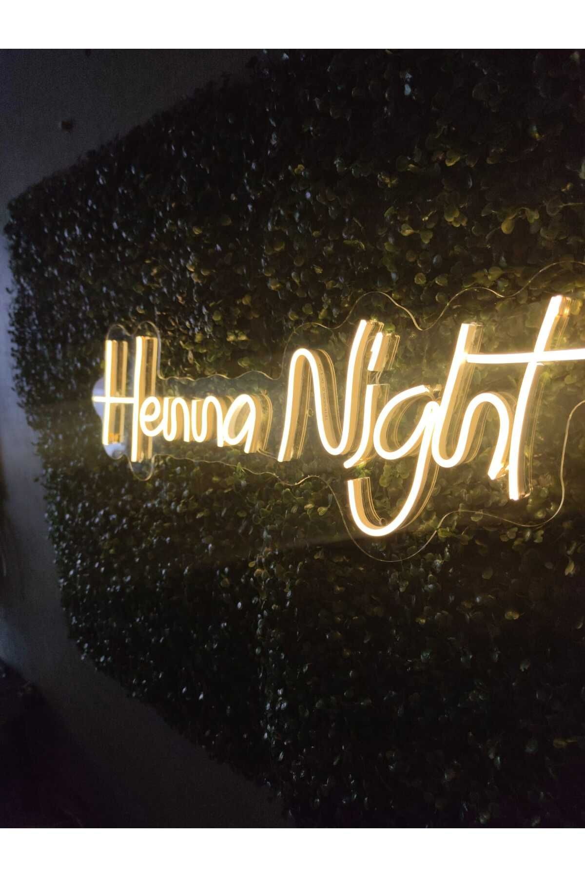 Henna Night Kına Gecesi Organizasyon Neon Led tabela Dekoratif Aydınlatma(70x35cm)