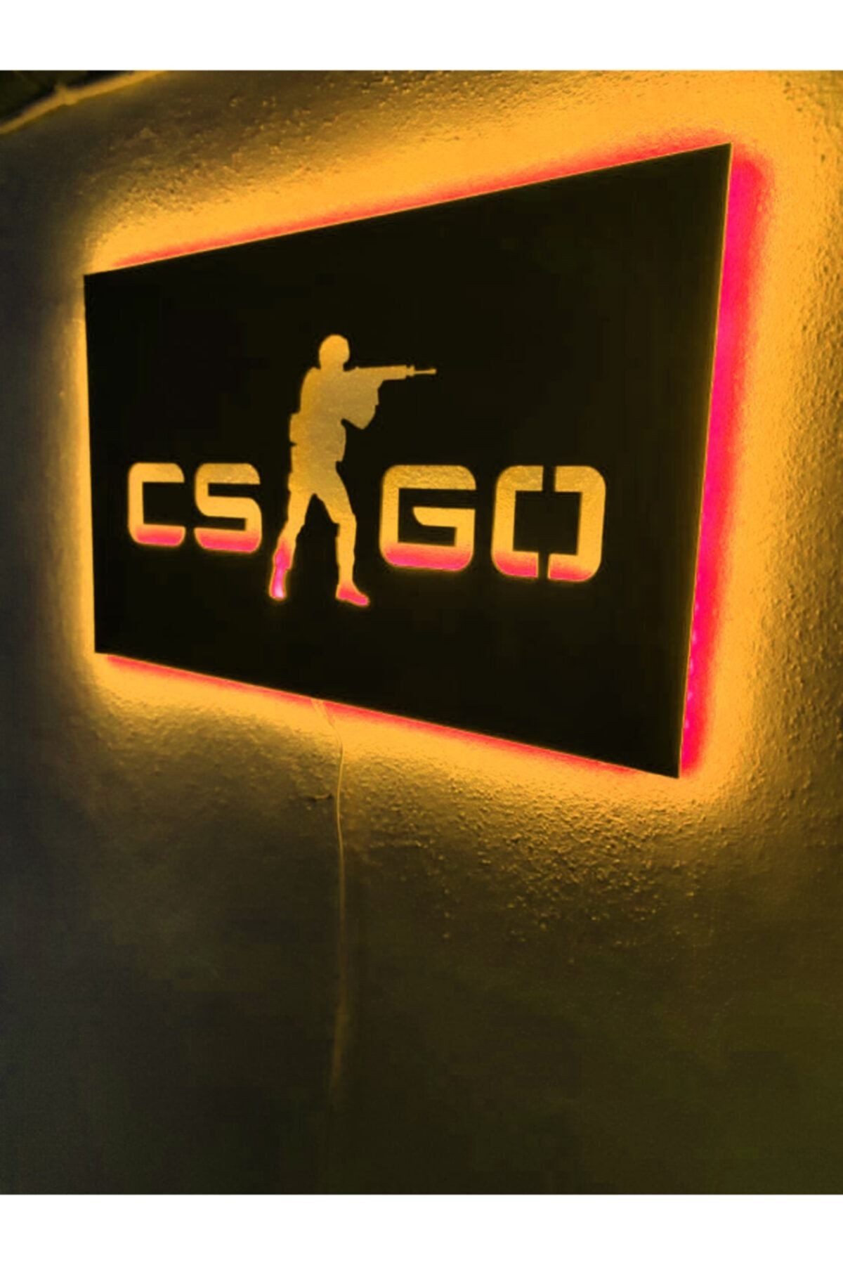 Cs Go Led Işıklı Ahşap Tablo