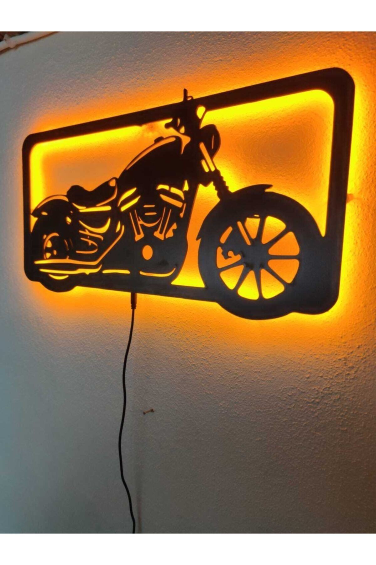 Chopper Motor Led Işıklı Ahşap Tablo