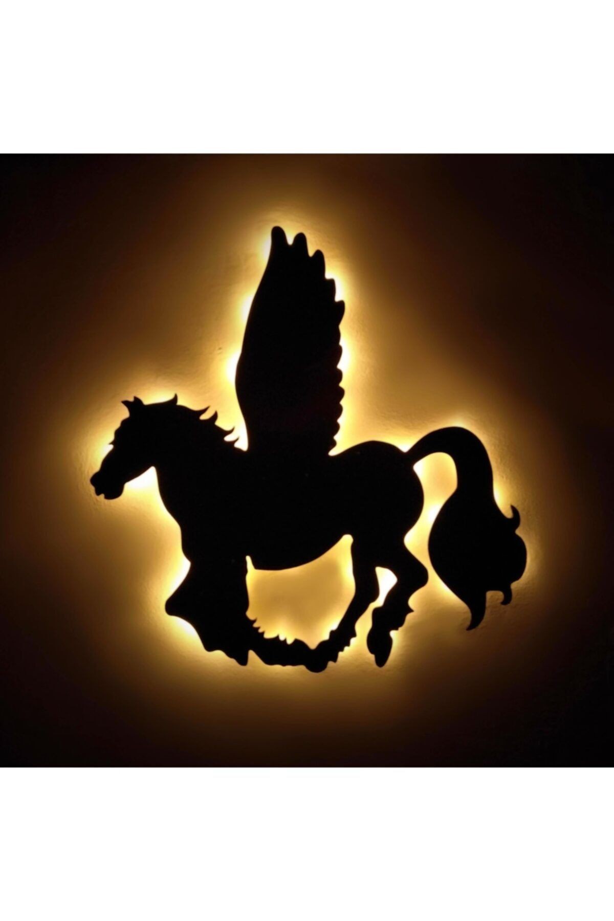 Pegasus Dekoratif Led Işıklı Ahşap Tablo