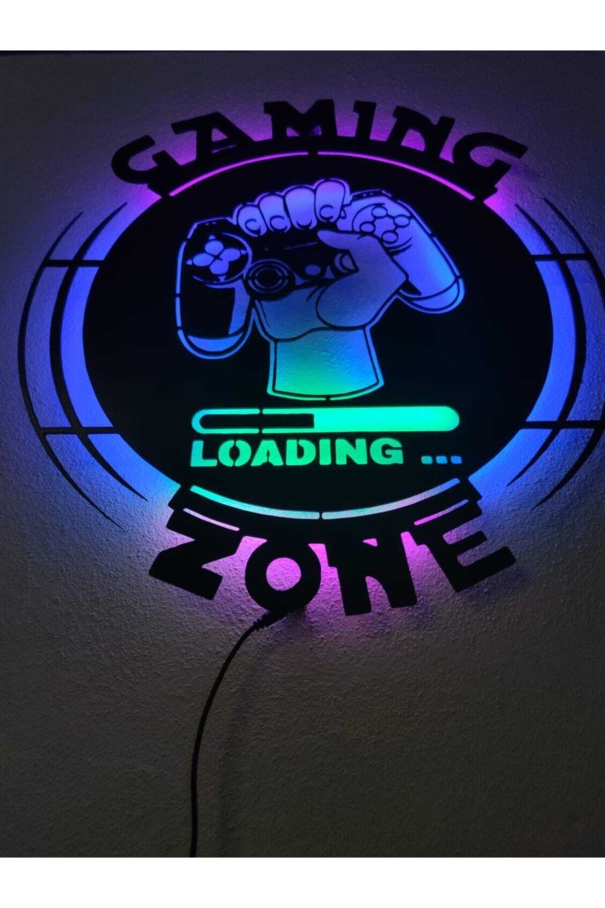 Gaming Zone Gamer Led Işıklı Ahşap Tablo