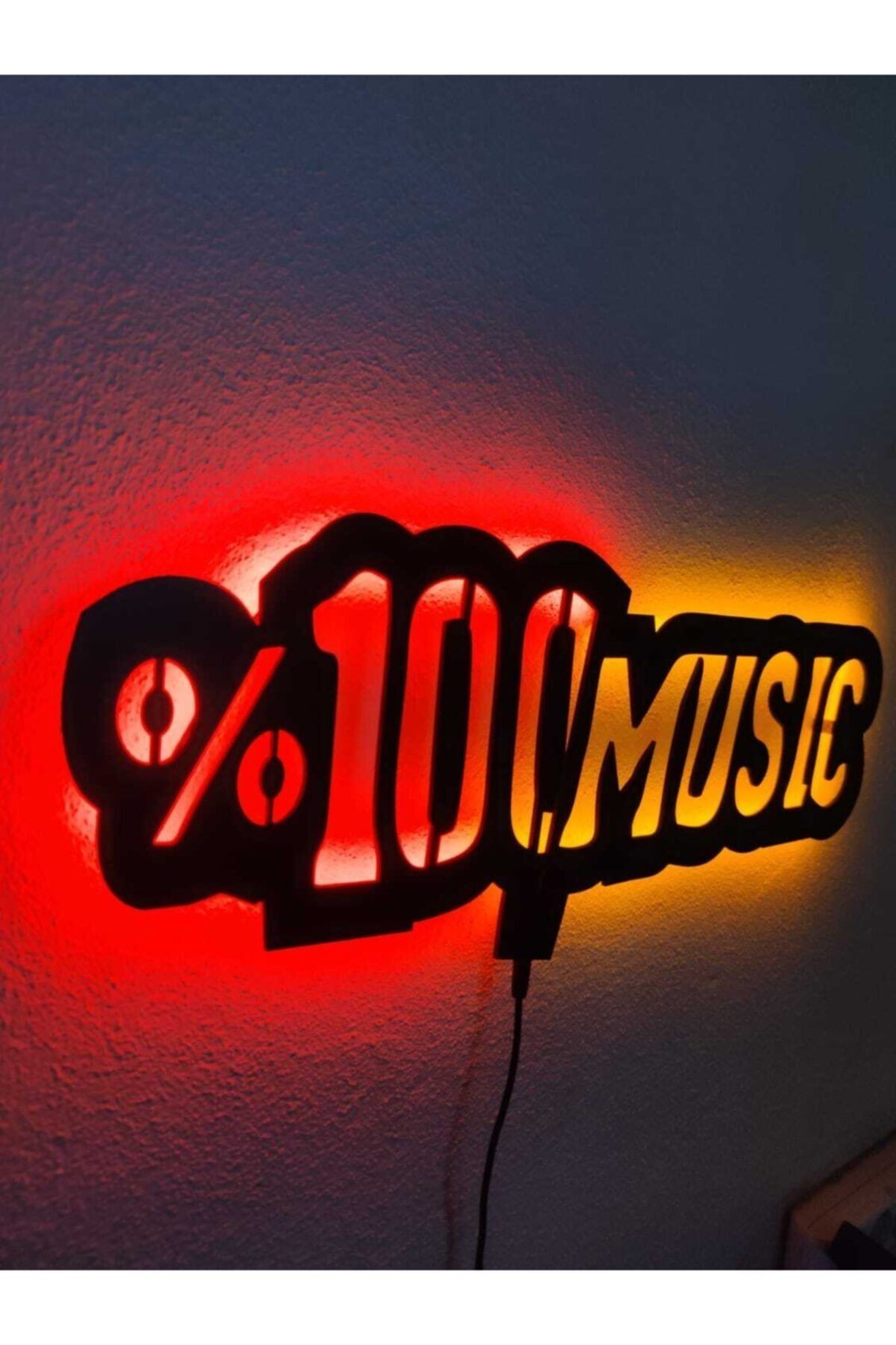 100 Müzik Music Led Işıklı Ahşap Tablo