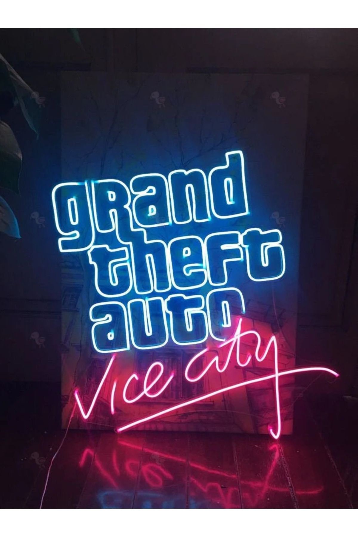 Gta Vice City Neon Led Tabela Dekoratif Aydınlatma(50x50cm)