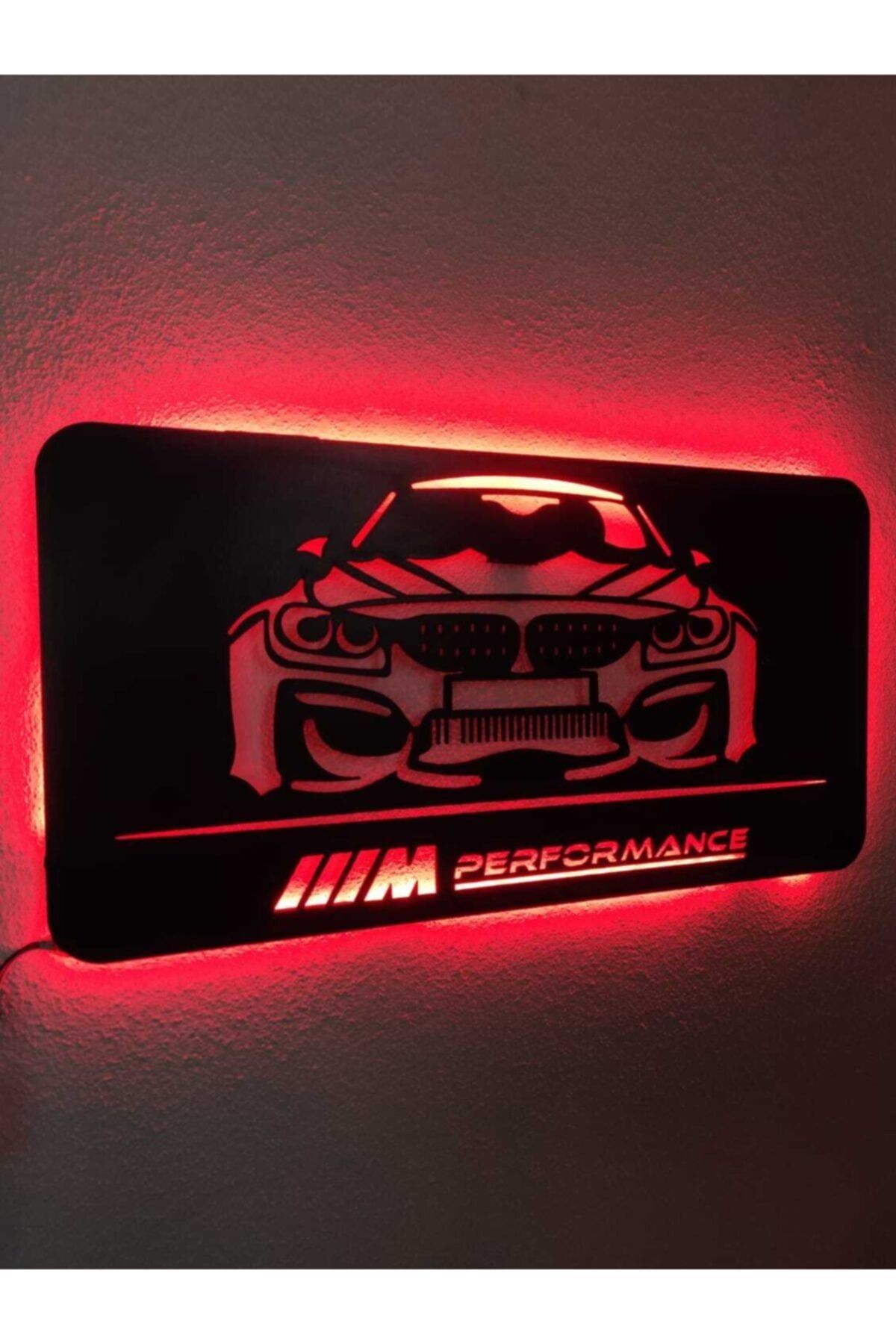 Bmw Performance Led Işıklı Ahşap Dekoratif Tablo