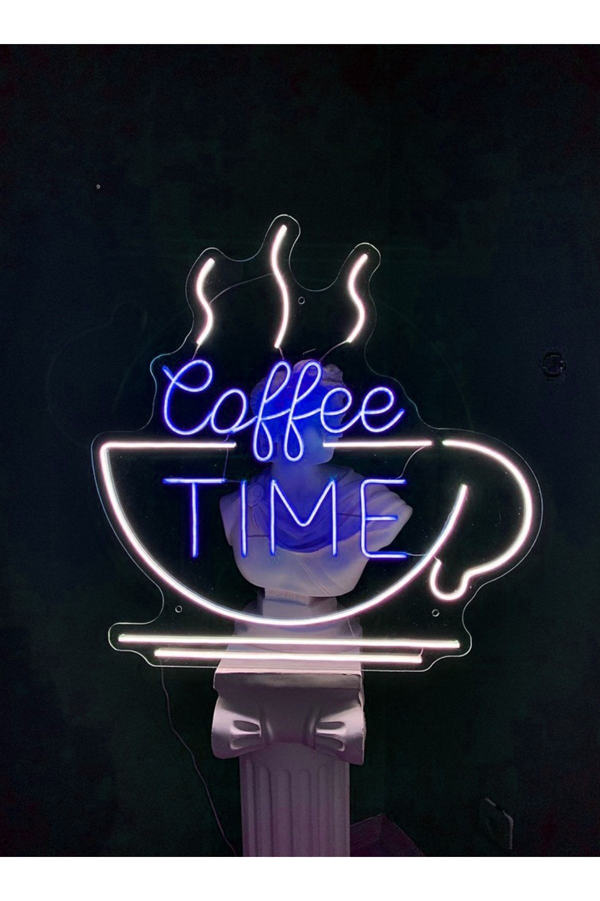 Coffee Time Kahve Kafe Neon Led Tabela Dekoratif Aydınlatma(50x50cm)