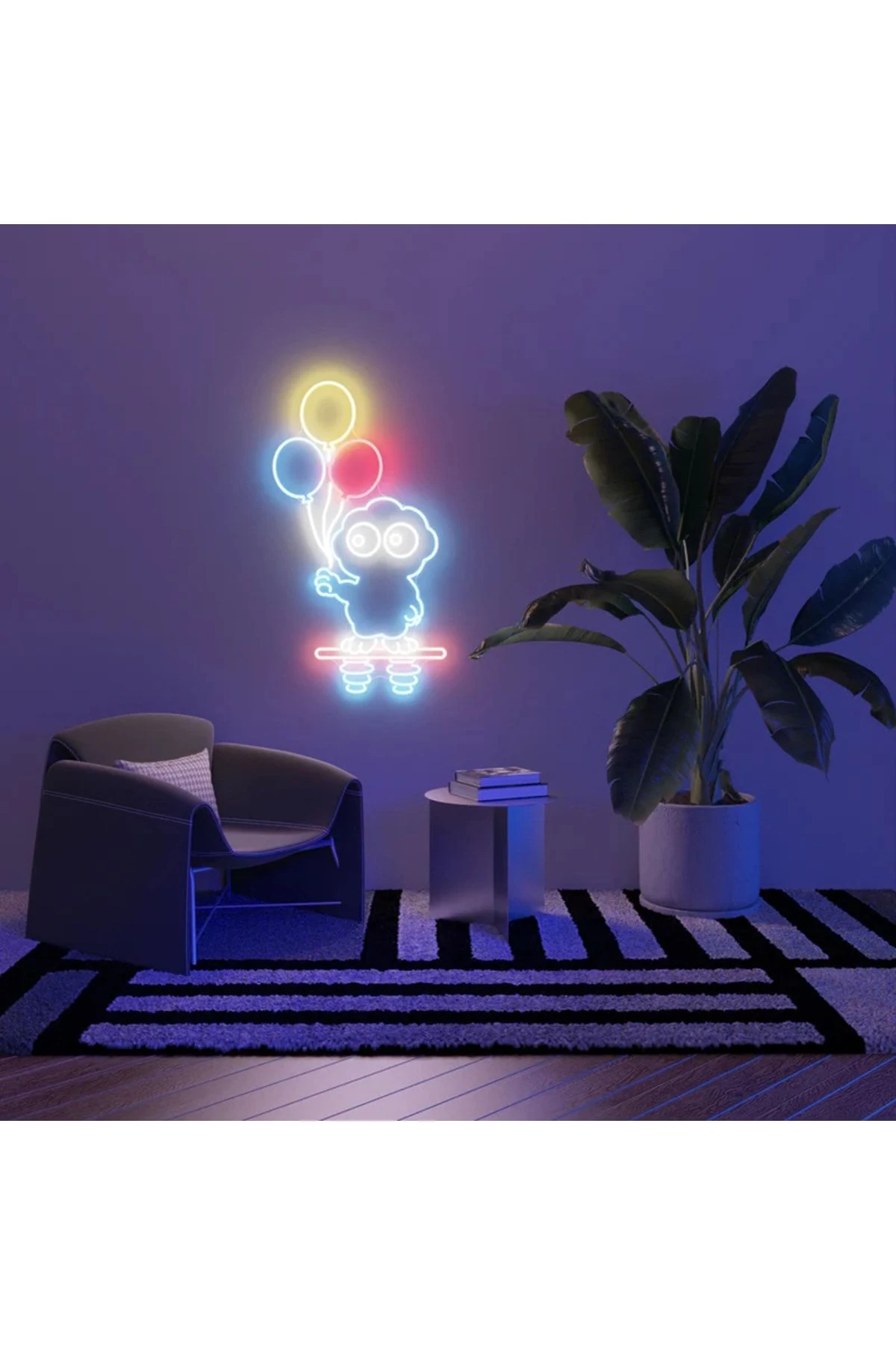 Bulut & Balonlar Neon Tabela Neon Yazı Dekoratif Aydınlatma Ve Gece Lambası