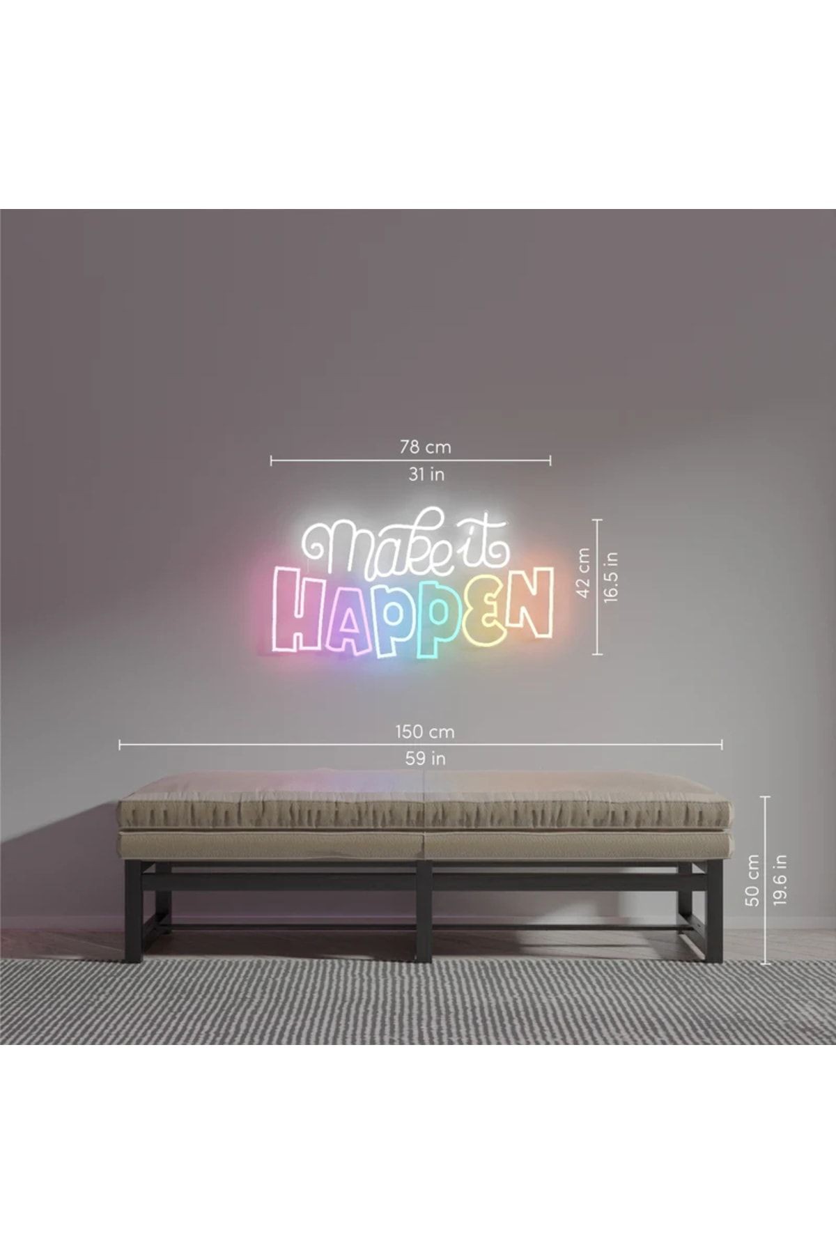 Make It Happen Neon Tabela Neon Yazı Dekoratif Aydınlatma Ve Gece Lambası