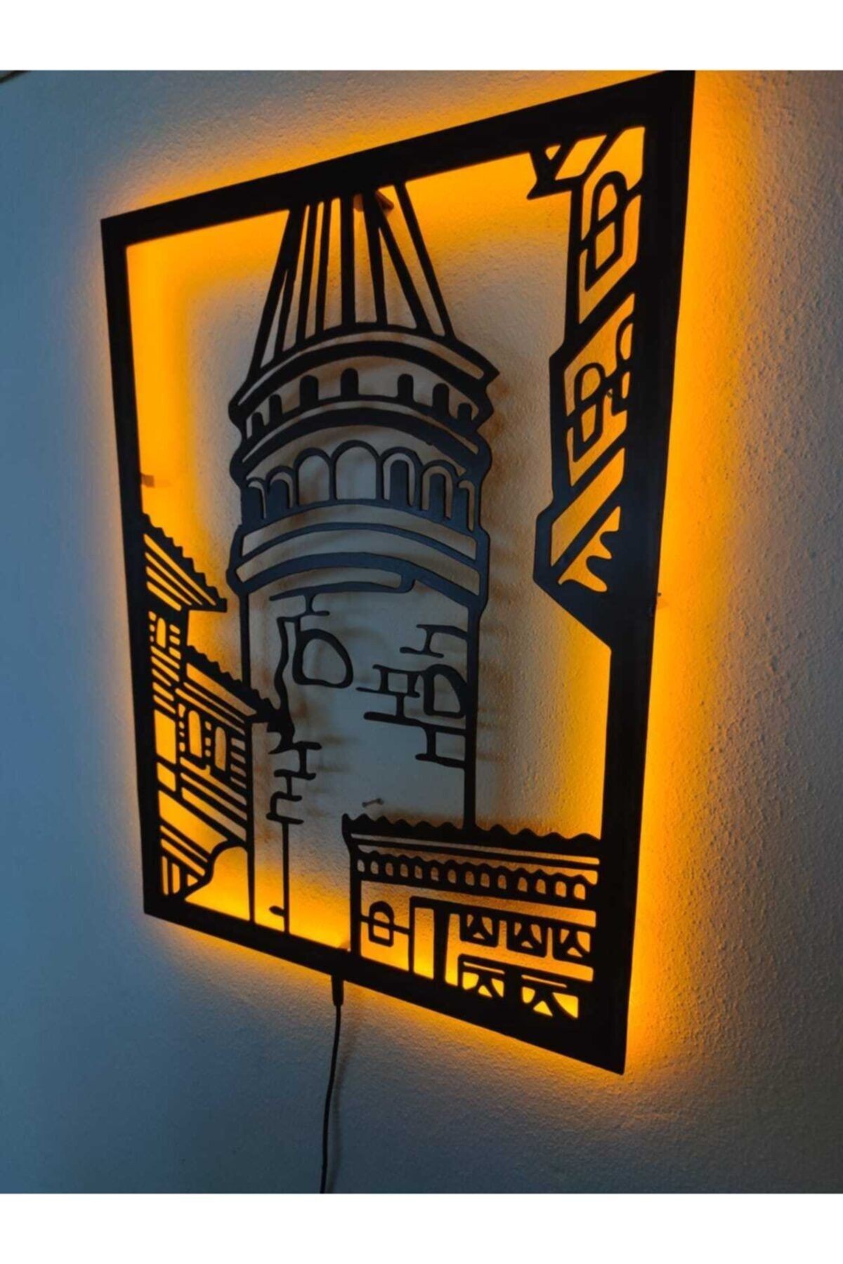 Galata Kulesi Led Işıklı Ahşap Tablo