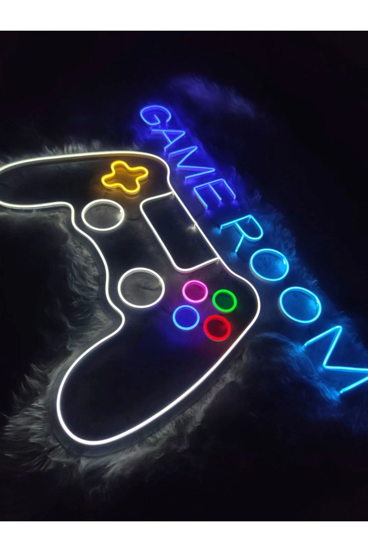 Game Rooom Gamer Playstation Neon Led Tabela Dekoratif Aydınlatma