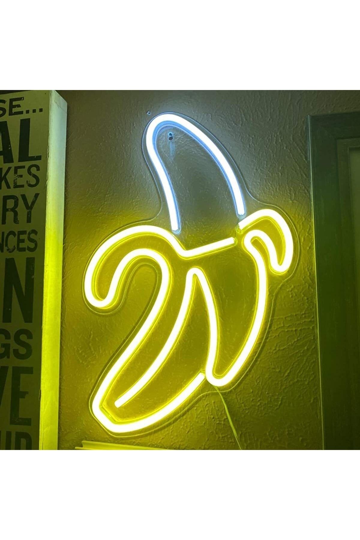 Muz Neon Tabela Neon Yazı Dekoratif Aydınlatma Ve Gece Lambası